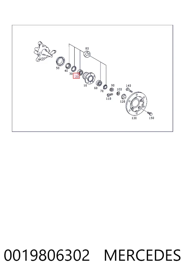 A0019806302 Mercedes Підшипник маточини передньої