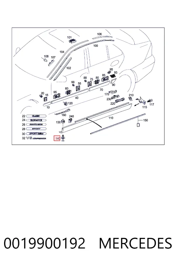  Mercedes A0019900192