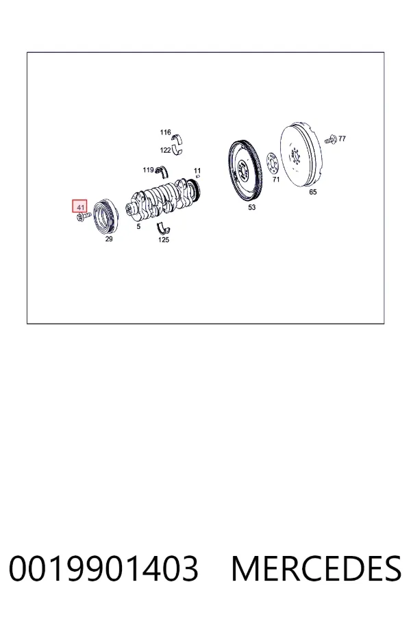 Купити A0019901403 Mercedes Болт колінвалу