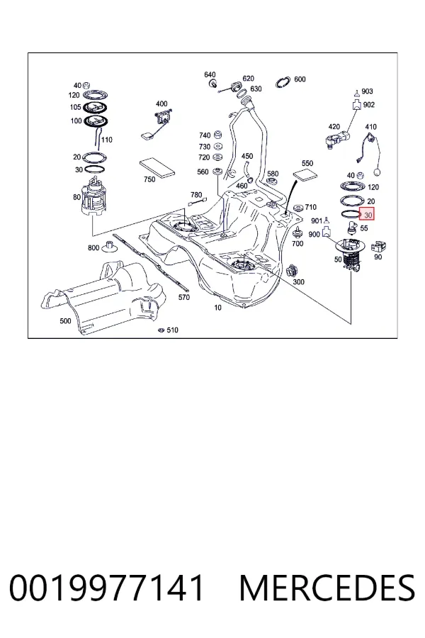 Ущільнювач паливного насосу Mercedes A0019977141