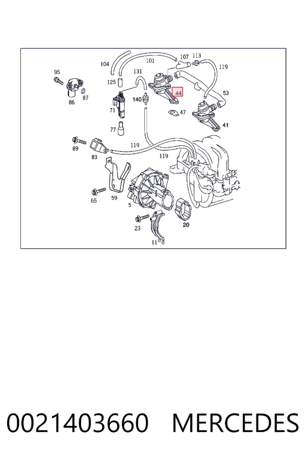 Клапан подачі вторинного повітря Mercedes A0021403660
