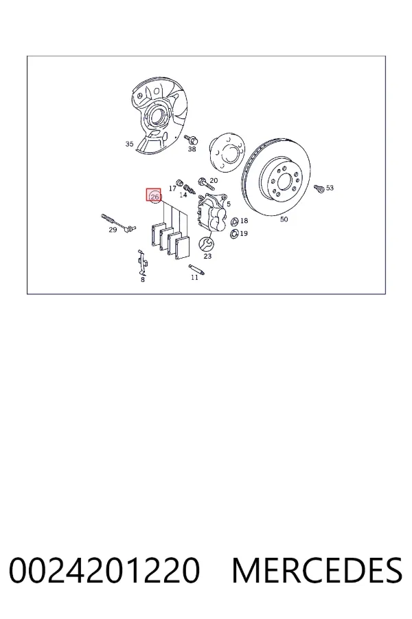 Тормозні колодки Mercedes A0024201220