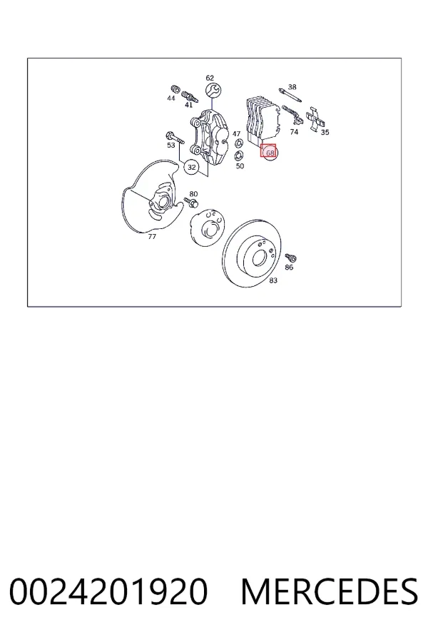 Передні тормозні колодки A0024201920 Mercedes