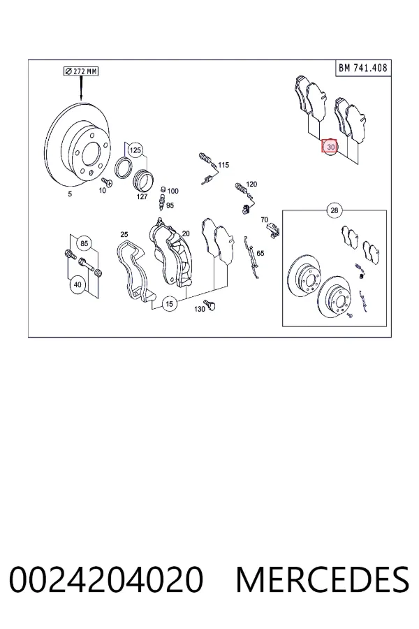 Задні гальмівні колодки Mercedes A0024204020 ціна, від 25.68 USD
