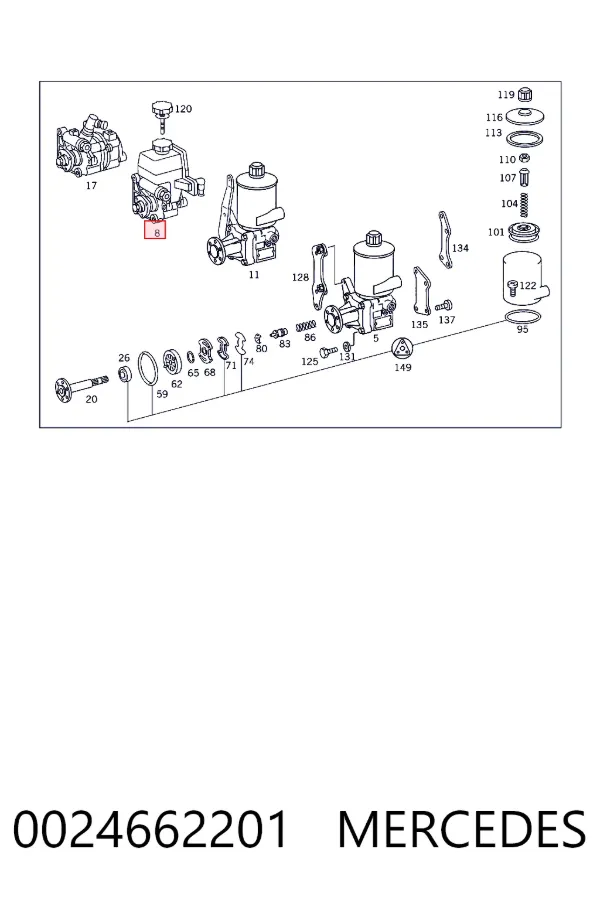 Насос ГПК Mercedes A0024662201 ціна, від 80.71 USD