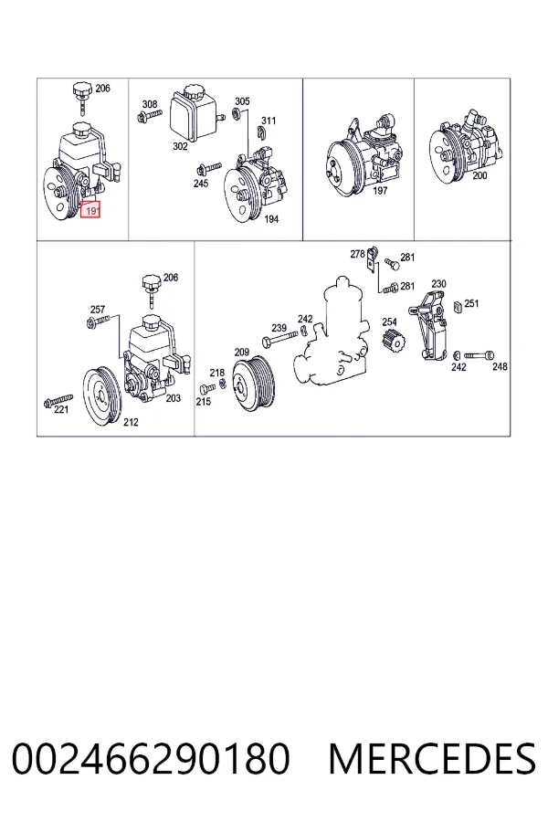 A0024662901 Mercedes Насос гідропідсилювача