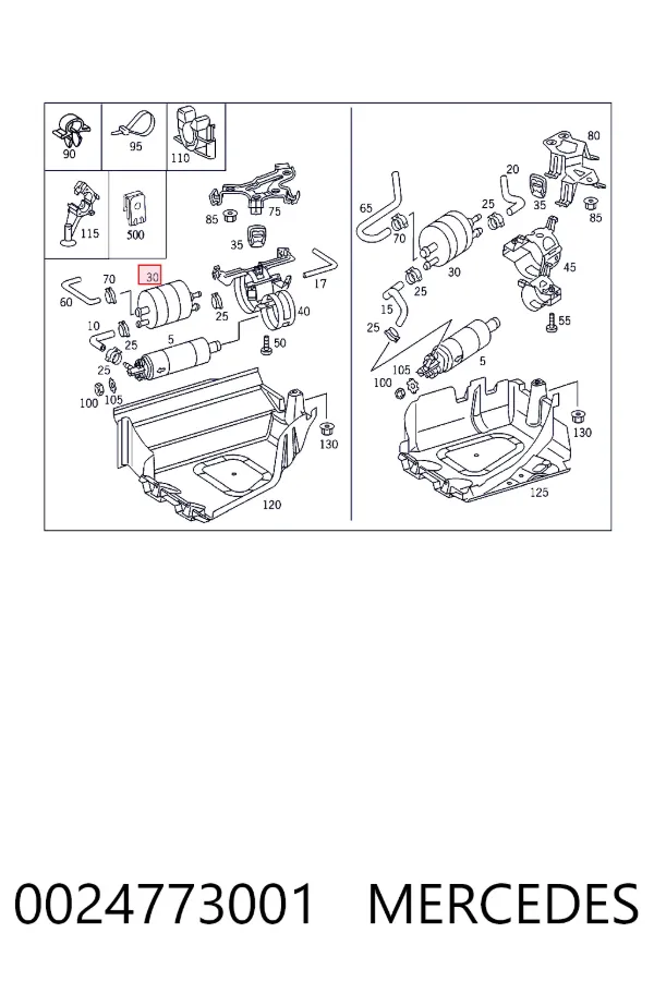 Купити A0024773001 Mercedes Фільтр-відстійник палива грубої очистки