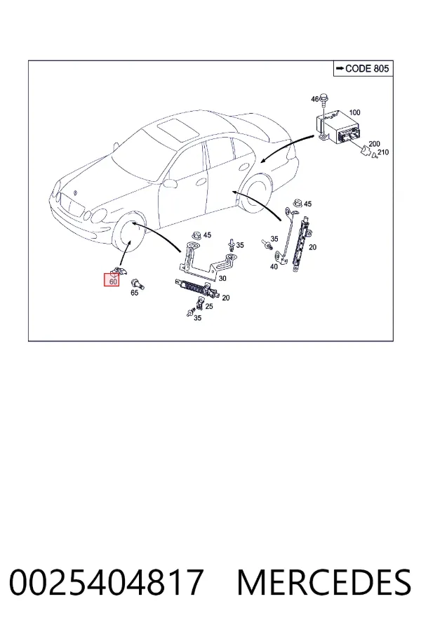 A0025404817 Mercedes Датчик шин