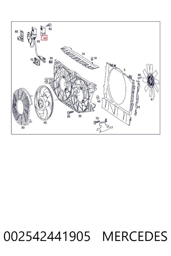 Реле вентилятора A002542441905 Mercedes