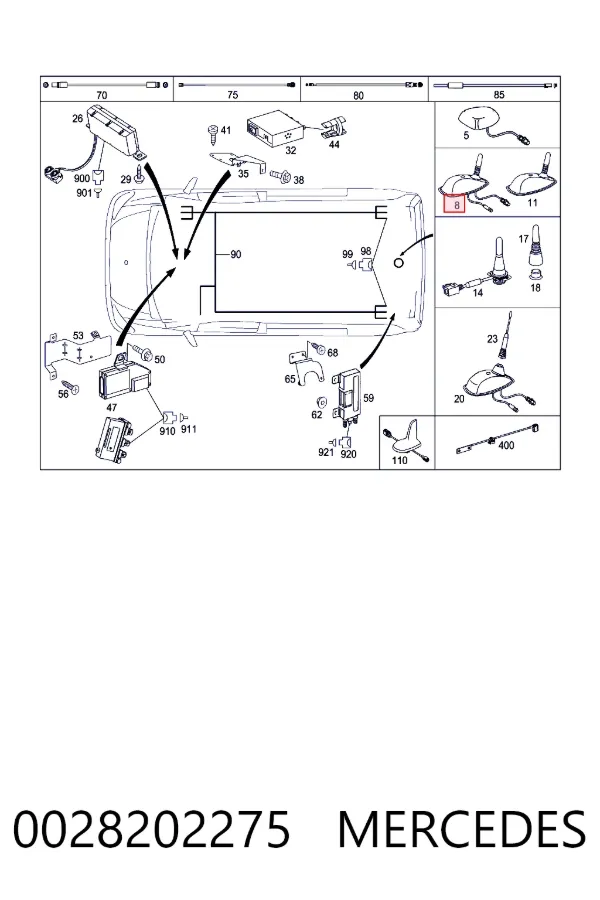 Купити A0028202275 Mercedes Антена