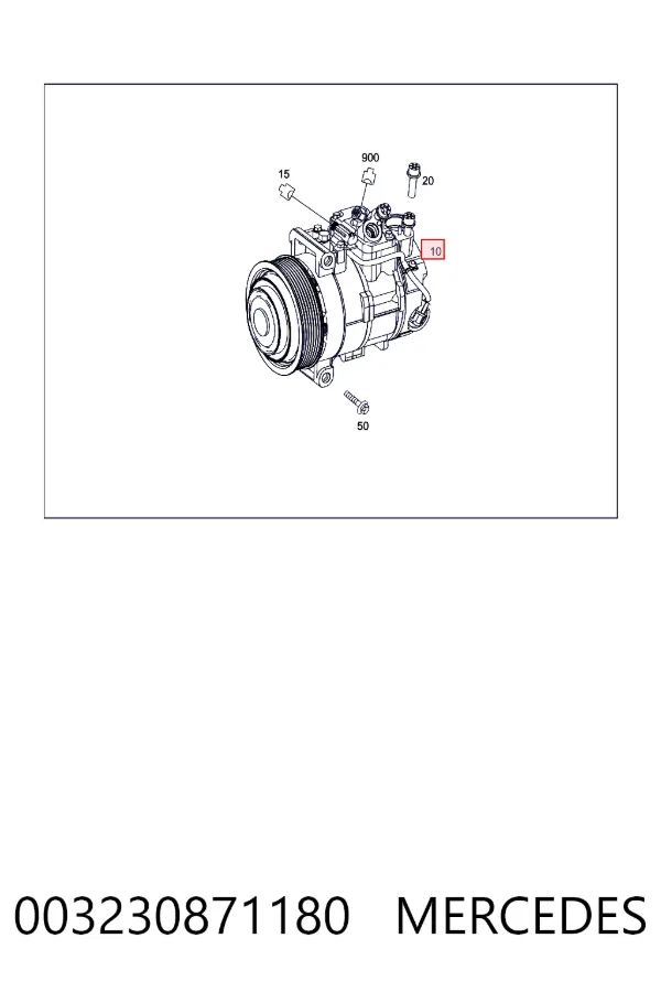 Компресор системи кондиціювання Mercedes A0032308711 ціна, від 202.47 USD