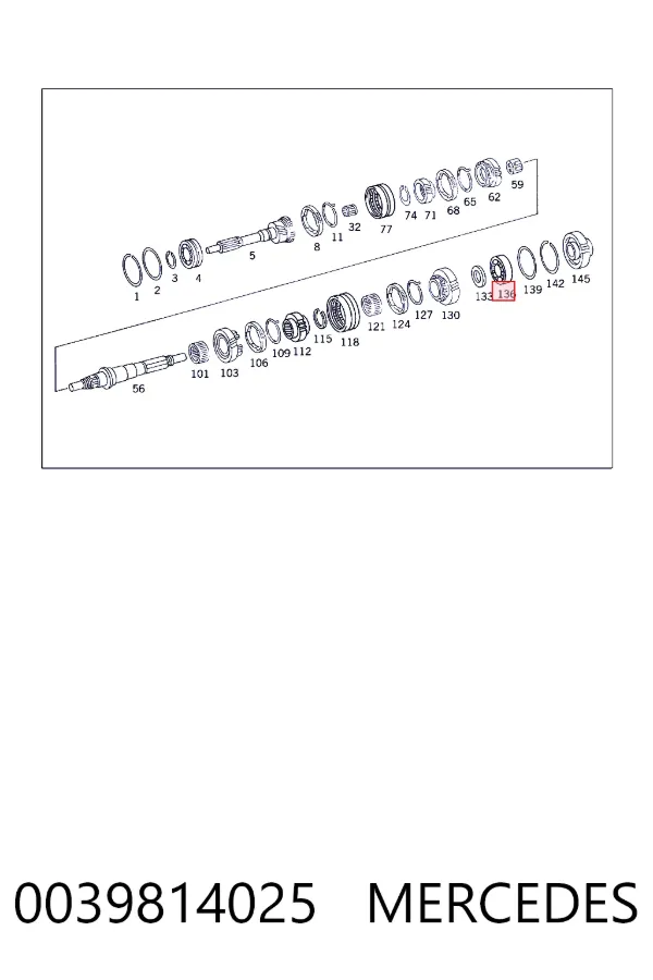 Підшипник первинного валу коробки Mercedes A0039814025 ціна, від 97.08 USD