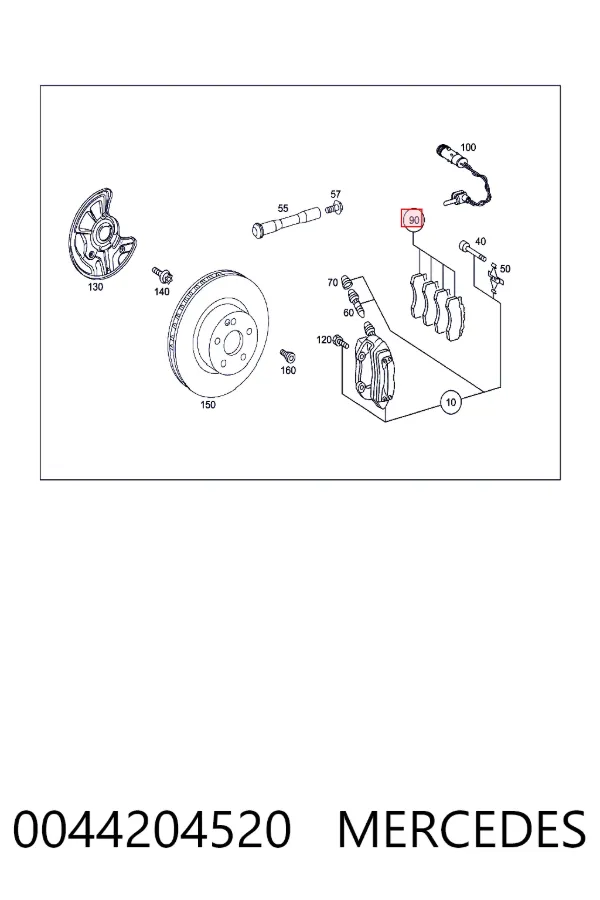 Передні тормозні колодки A0044204520 Mercedes