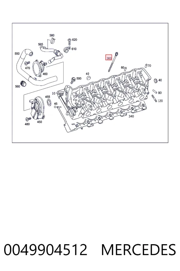 Болт головки блока циліндрів, ГБЦ Mercedes A0049904512 ціна, від 32.44 USD