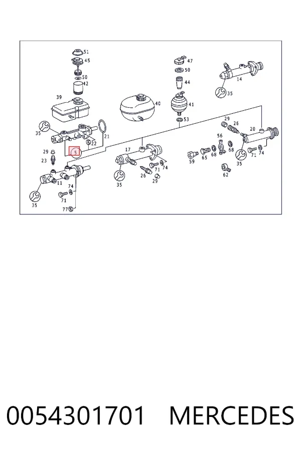 Циліндр головний гальма (Гідротормоз) Mercedes A0054301701 ціна, від 1025.34 USD