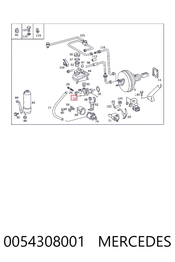 Купити A0054308001 Mercedes Головний гальмівний циліндр