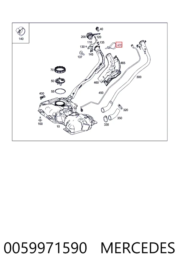 Хомут пластиковий універсальний Mercedes A0059971590