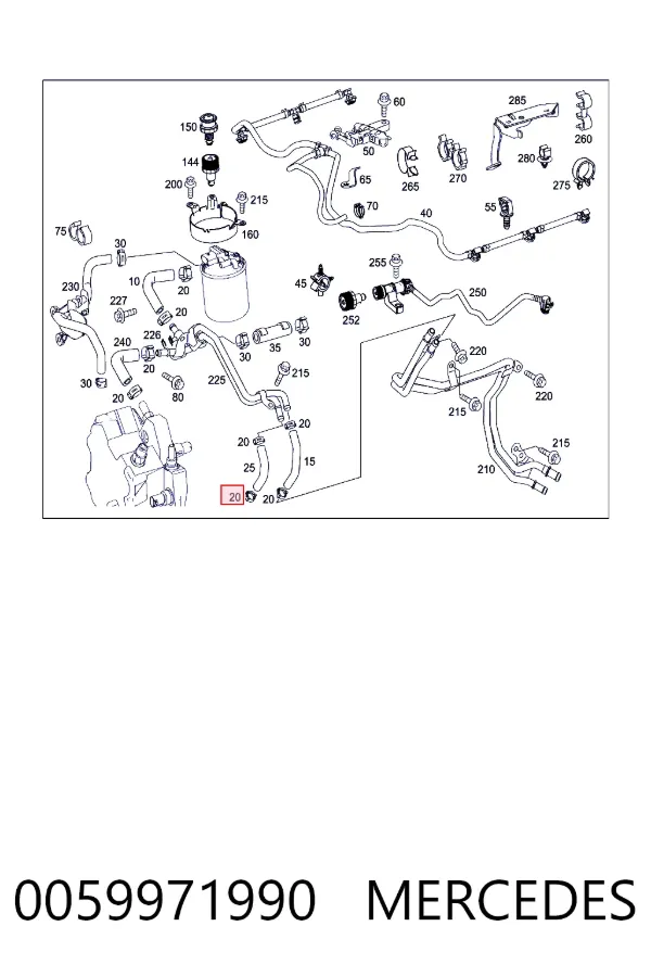 Купити A0059971990 Mercedes Хомут пружинний