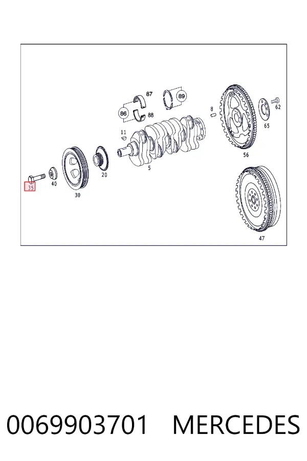 A0069903701 Mercedes Болт коленвала