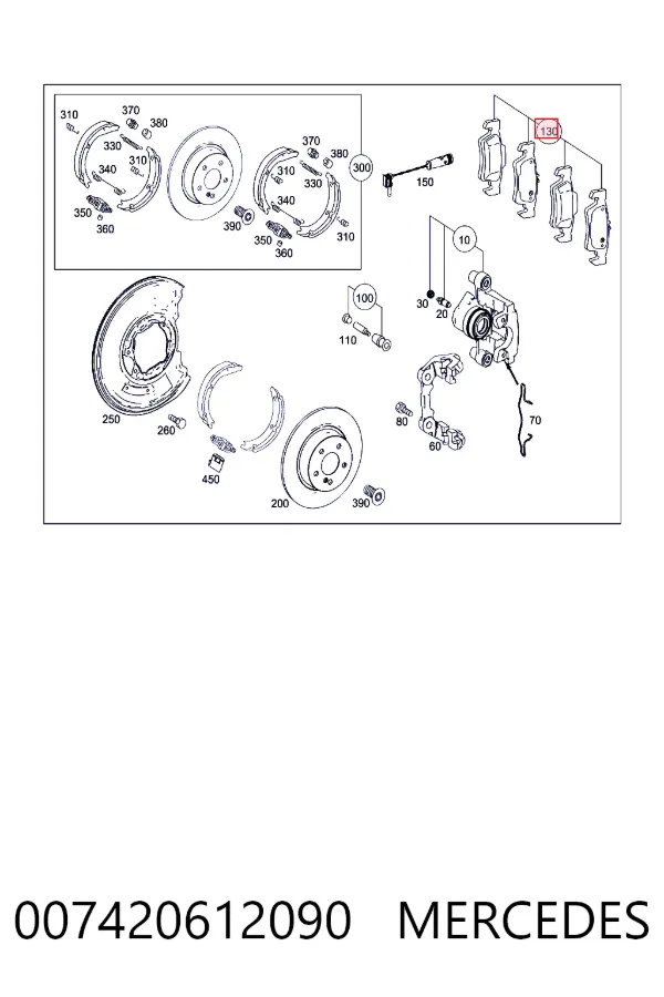 Купити A0074206120 Mercedes Задні колодки