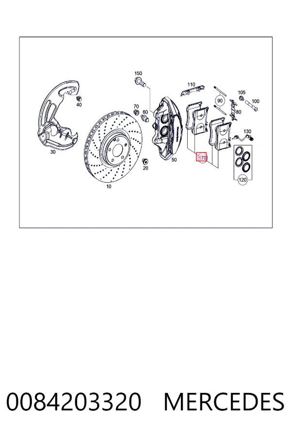 Передні тормозні колодки A0084203320 Mercedes
