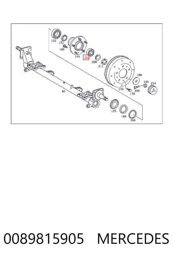Підшипник ступиці колеса Mercedes A0089815905