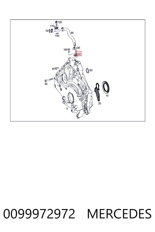 Штуцер блоку системи охолодження Mercedes A0099972972