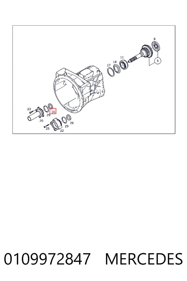 Сальник АКПП/КПП, вхідного/первинного валу Mercedes A0109972847