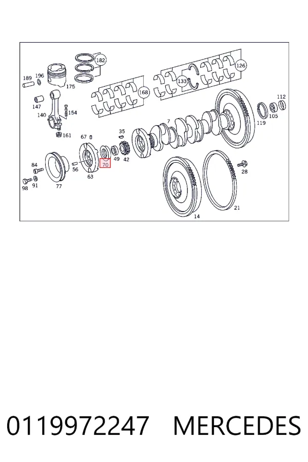Сальник колінвала передній Mercedes A0119972247