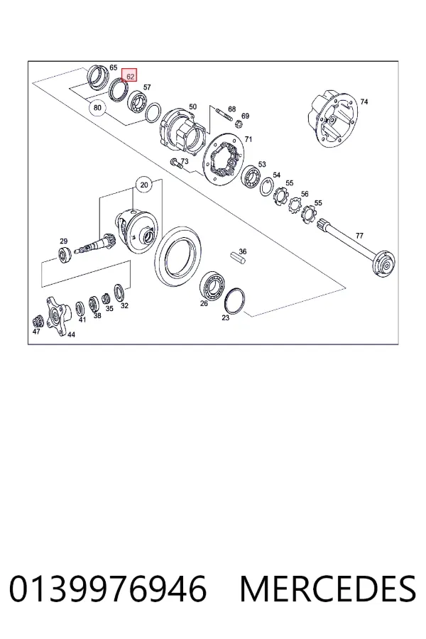 A0139976946 Mercedes Сальник задньої маточини