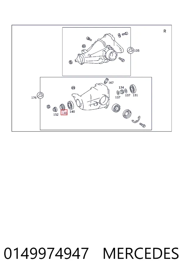 Купити A0149974947 Mercedes Сальник хвостовика