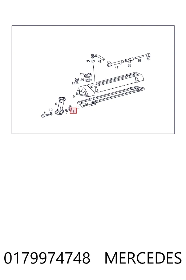Прокладка клапанної кришки двигуна, кільце A0179974748 Mercedes