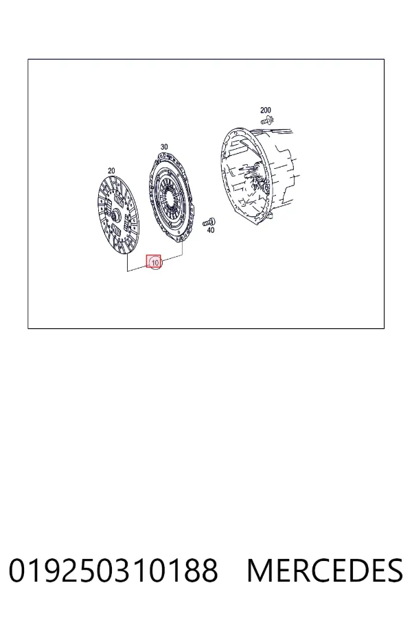 Комплект зчеплення (3 частини) Mercedes A0192503101 ціна, від 586.73 USD