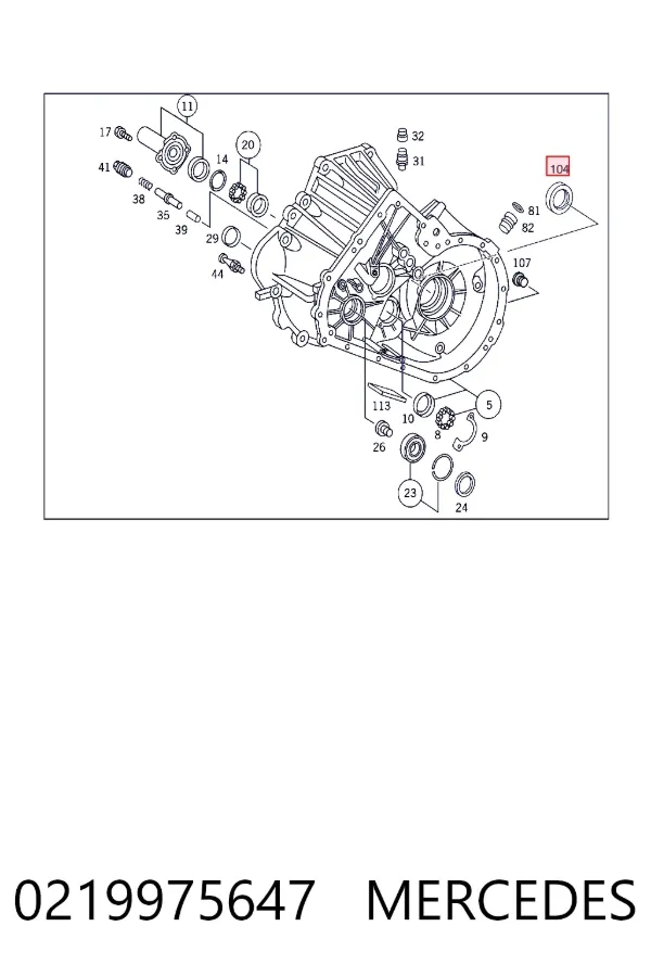 Сальник піввісі переднього моста, правою Mercedes A0219975647 ціна, від 26.54 USD