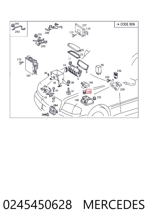Купити A0245450628 Mercedes Штекер коригуючий ЕБУ двигуна