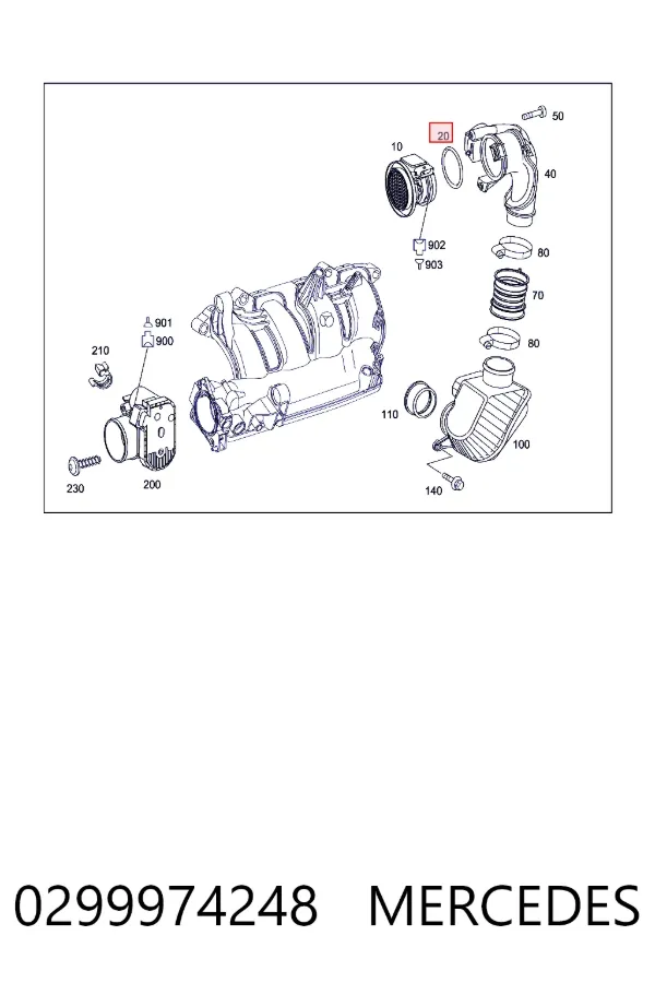 Купити A0299974248 Mercedes Прокладка впускного колектора