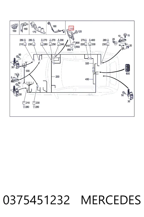 Блок керування пневмопідвіскою Mercedes A0375451232