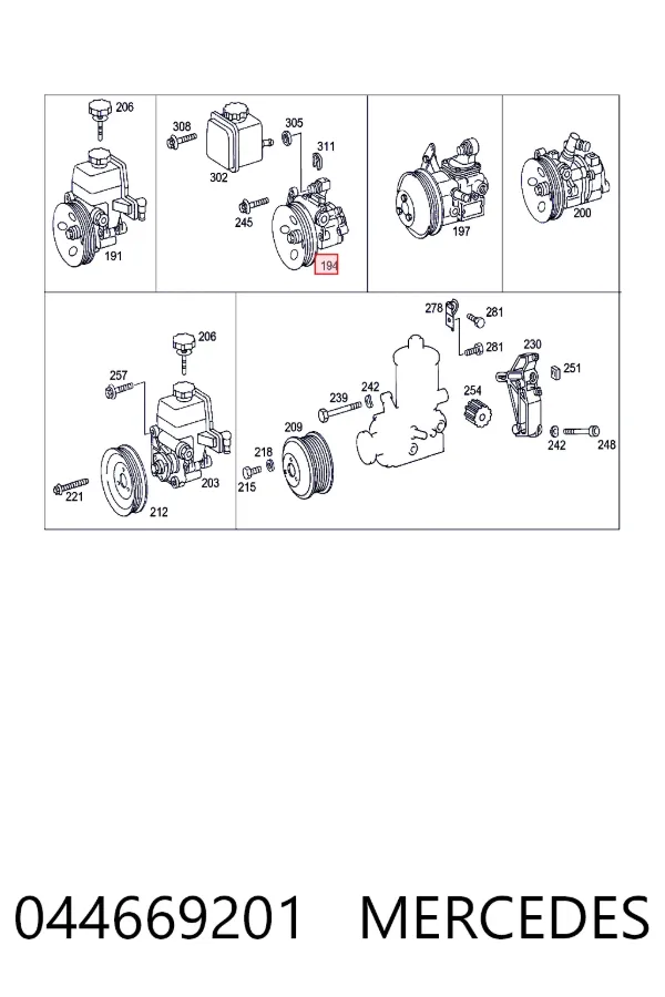 Насос ГПК Mercedes A0044669201 ціна, від 91.46 USD