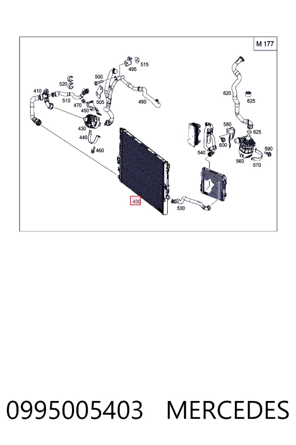 Купити A0995005403 Mercedes Радіатор охолодження, додатковий