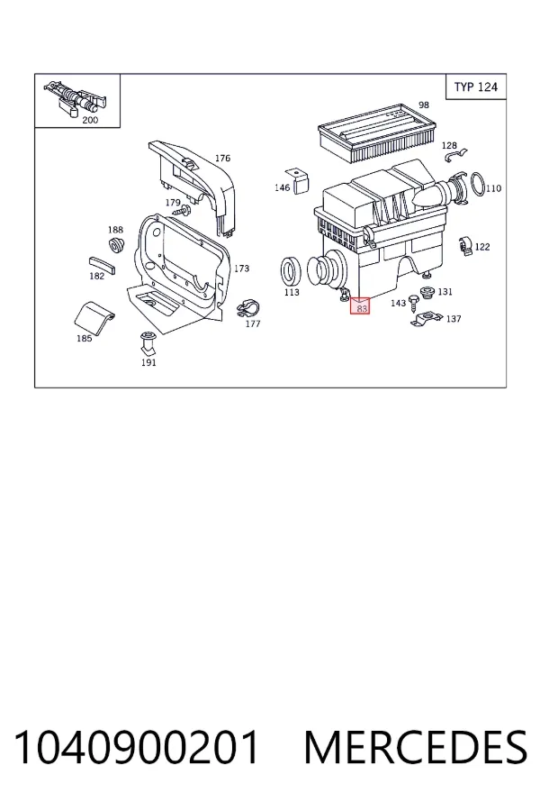 Корпус фільтра A1040900201 Mercedes