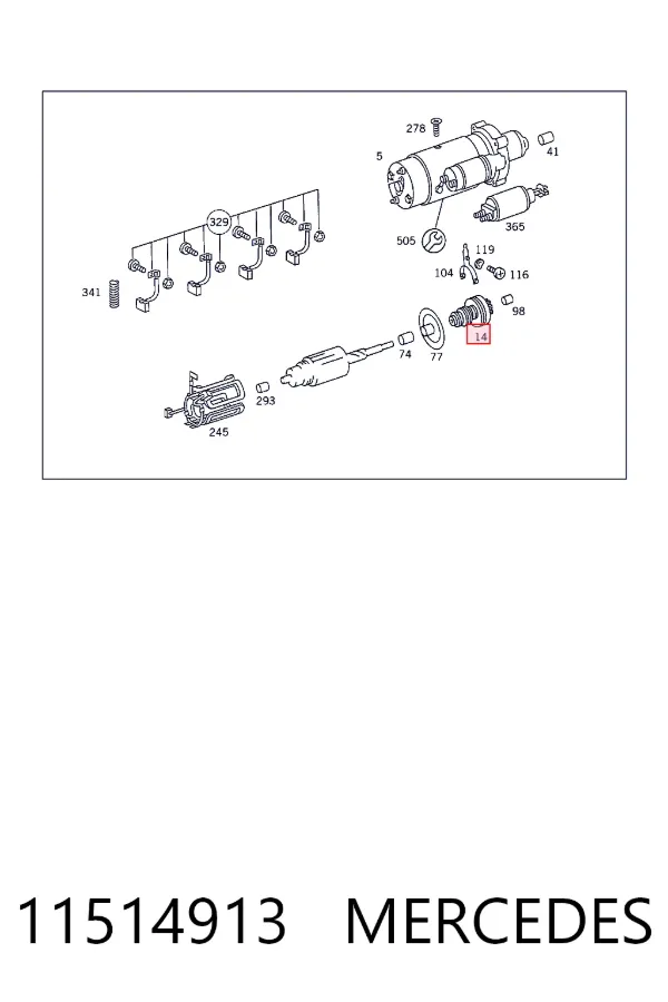 Купити A0011514913 Mercedes Бендикс стартера