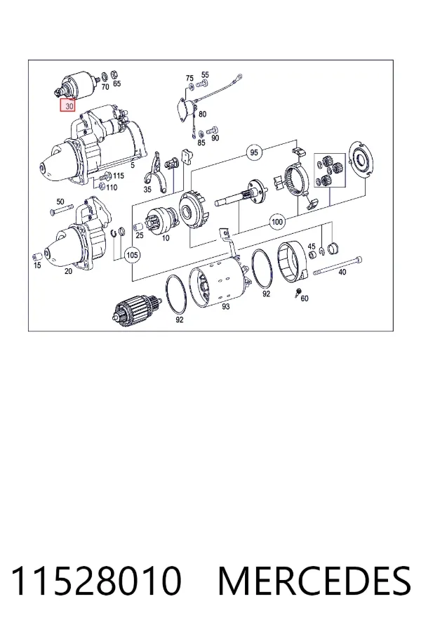 Купити A0011528010 Mercedes Втягуюче реле стартера