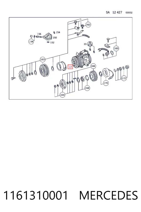 Купити A1161310001 Mercedes Компресор кліматичної установки