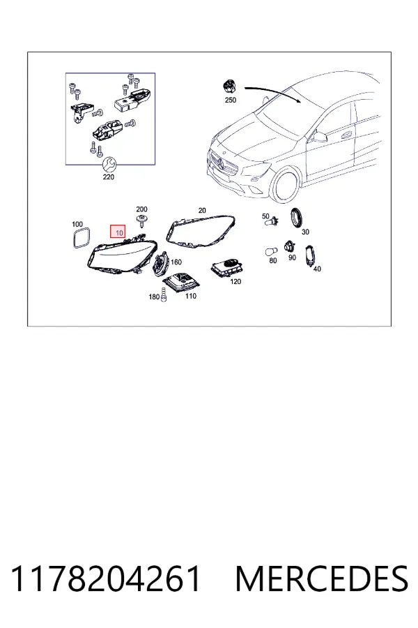 Купити A1178204261 Mercedes Основна фара в зборі ліва