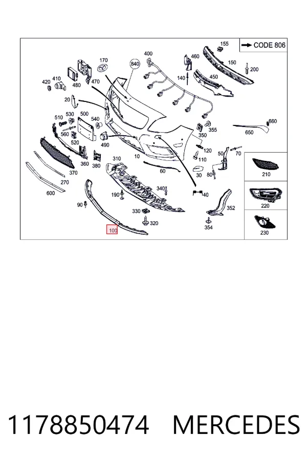  Mercedes A1178850474 ціна, від 328.33 USD