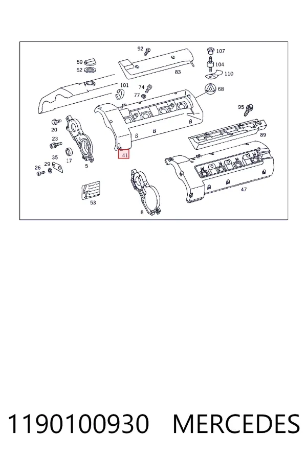Купити A1190100930 Mercedes Кришка клапанна, ліва