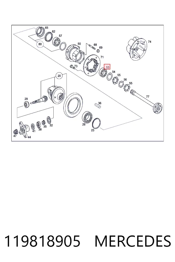 Задній підшипник Mercedes A0119818905