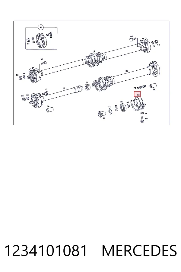 Муфта підвісної підшипника Mercedes A1234101081 ціна, від 9.88 USD