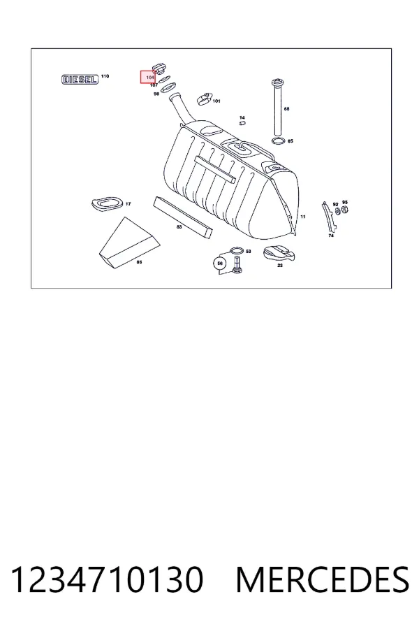 Купити A1234710130 Mercedes Пробка бензобака