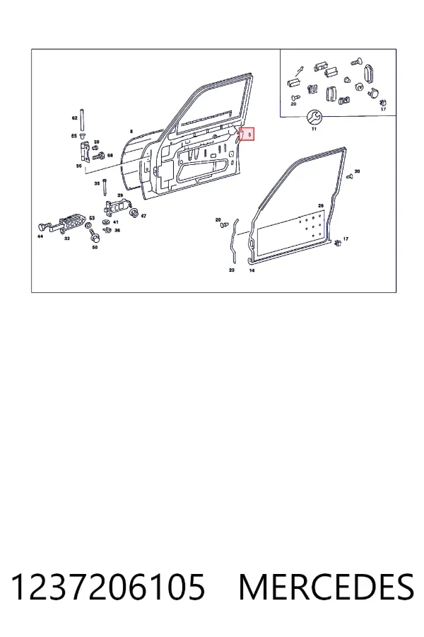 Двері передні, ліві Mercedes A1237206105 ціна, від 399.05 USD